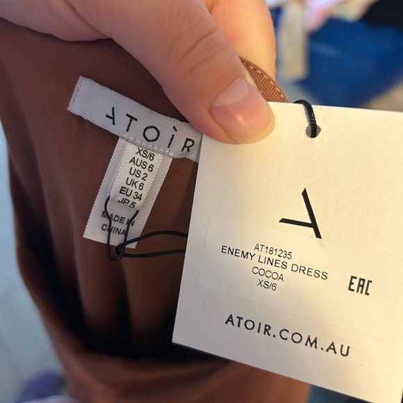 NWT ATOIR ENEMY LINES TAN DRAPED DRESS - Picture 3 of 4